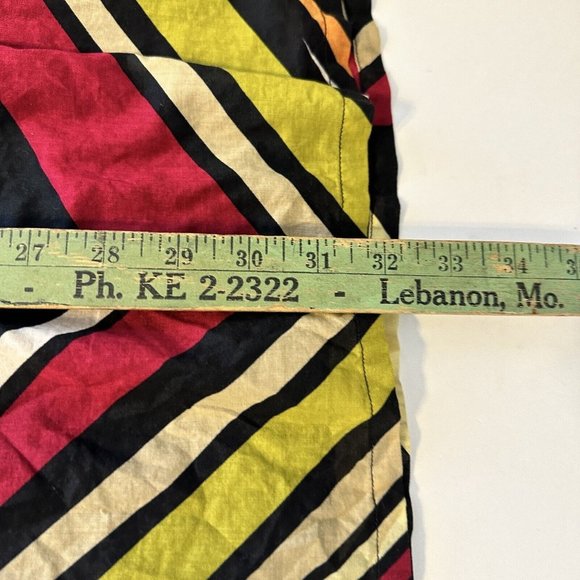 GAP Womens Strapless Dress size 12 Cotton Lightweight Geometric Green Pink Black - Picture 7 of 10